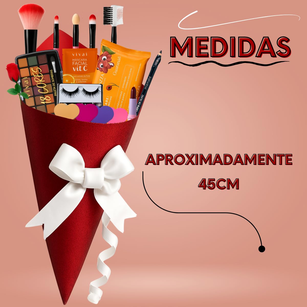 Buquê De Maquiagem Kit Completo Presente Lindo Make Top