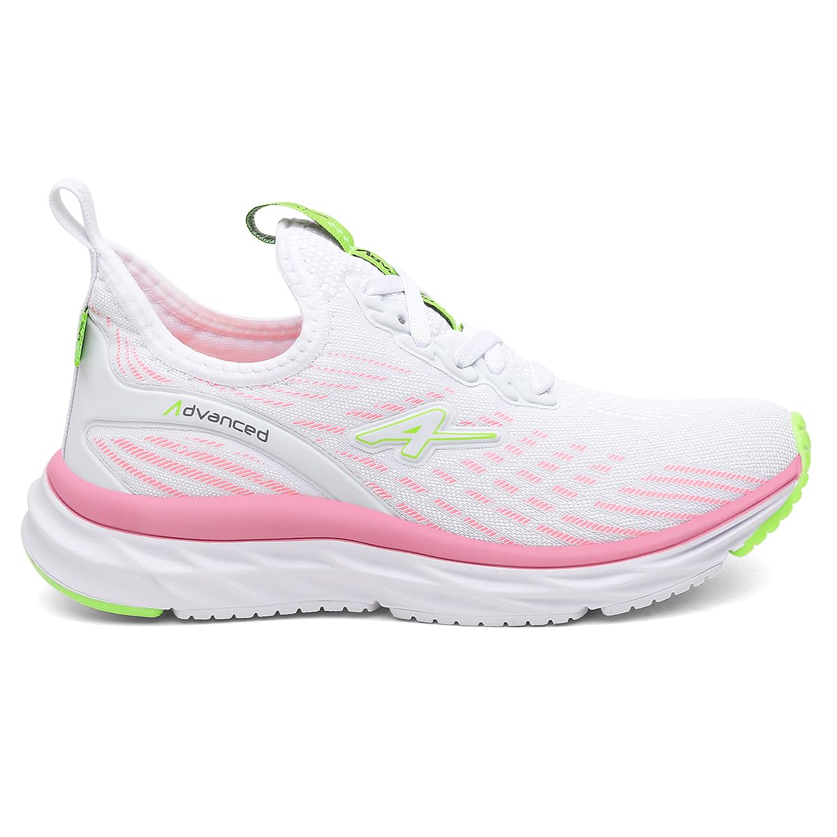 Tênis Feminino Corrida Advanced PRO Run Ultra Leve Caminhada Academia Cor:Branco-Rosa;Genero:Feminino;Tamanho:34