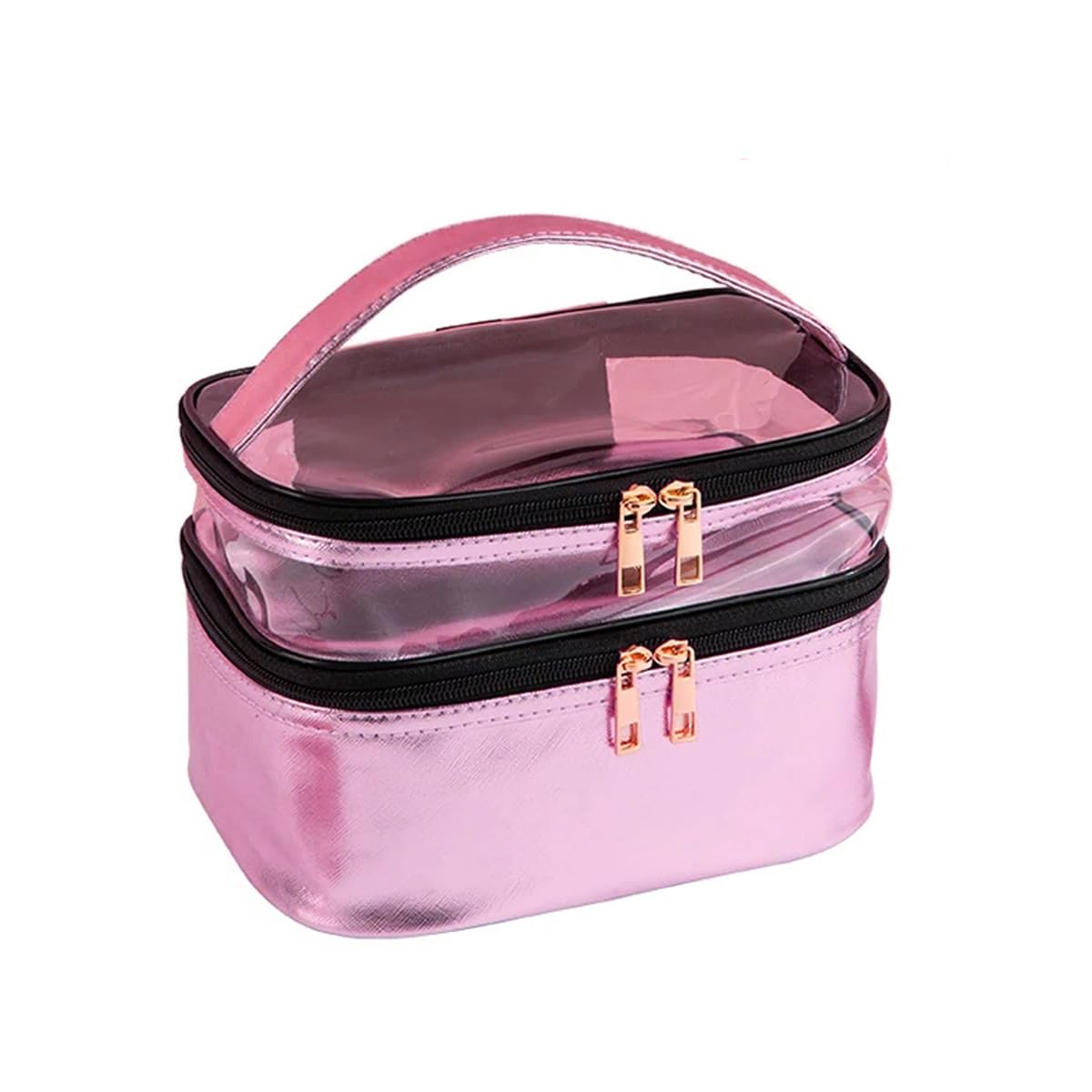 Necessaire Grande Viagem Divisória Maquiagem Make Cosméticos Bolsa Organizador Feminina Beleza Multiuso Frasqueira Bolsinha (Lilás)