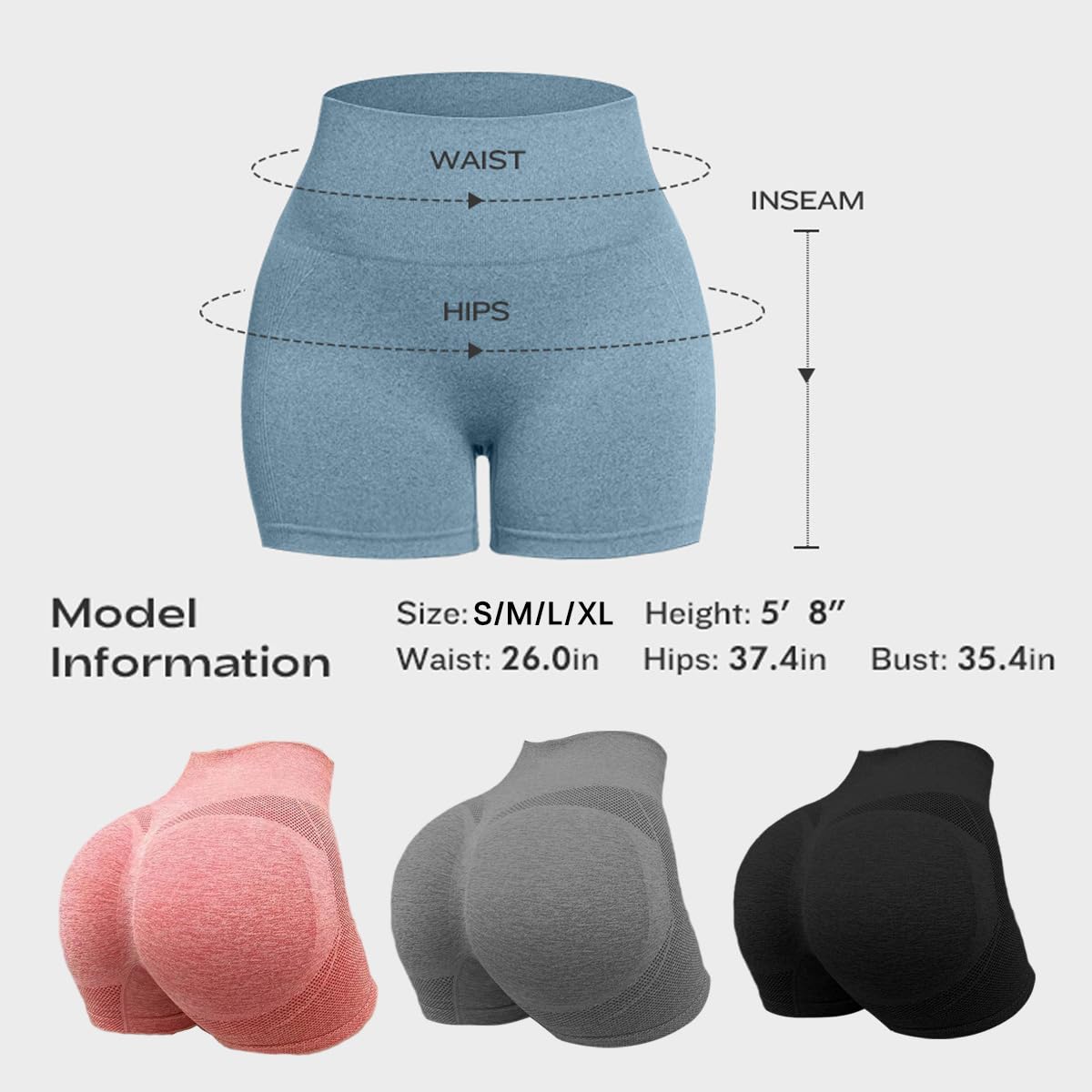 Roupas de ginástica para mulheres, roupas de ginástica, shorts apertados, shorts de treino femininos para corrida atlética e academia, Cinza, G