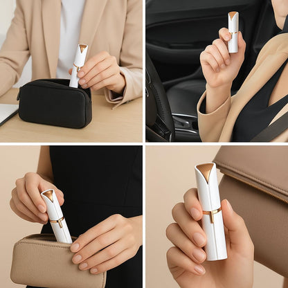 Depilador Facial Feminino Portátil Zero Incômodo com Luz LED Recarregável USB Removedor Pelos Batom Para Buço Sobrancelhas e Rosto com Precisão e Suavidade Sem Dor