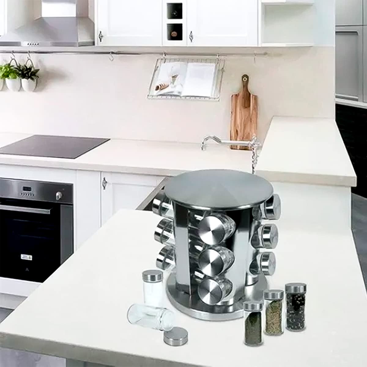 Porta Condimentos 12 Potes Base Giratória Futuro Casa Fuy428