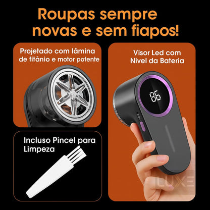 Papa Bolinhas de Roupa Elétrico Recarregável USB com Visor LED, Aparelho Removedor de Pelos e Fiapos Bolinhas de Roupas, Tecidos, Potente e Portátil