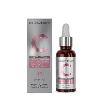 Serum Facial 30Ml Nano Vitamina C 10% + Ácido Ferúlico 0,5% - Belleza Oculta
