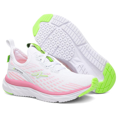 Tênis Feminino Corrida Advanced PRO Run Ultra Leve Caminhada Academia Cor:Branco-Rosa;Genero:Feminino;Tamanho:34