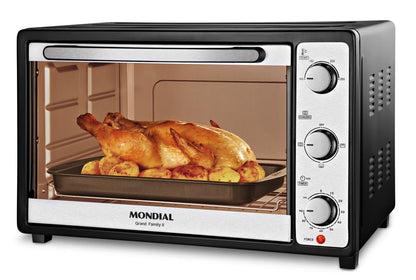 MONDIAL Forno Elétrico 52L Grand Family II, Preto/Inox, 1800W, 220V - FRN-52-B