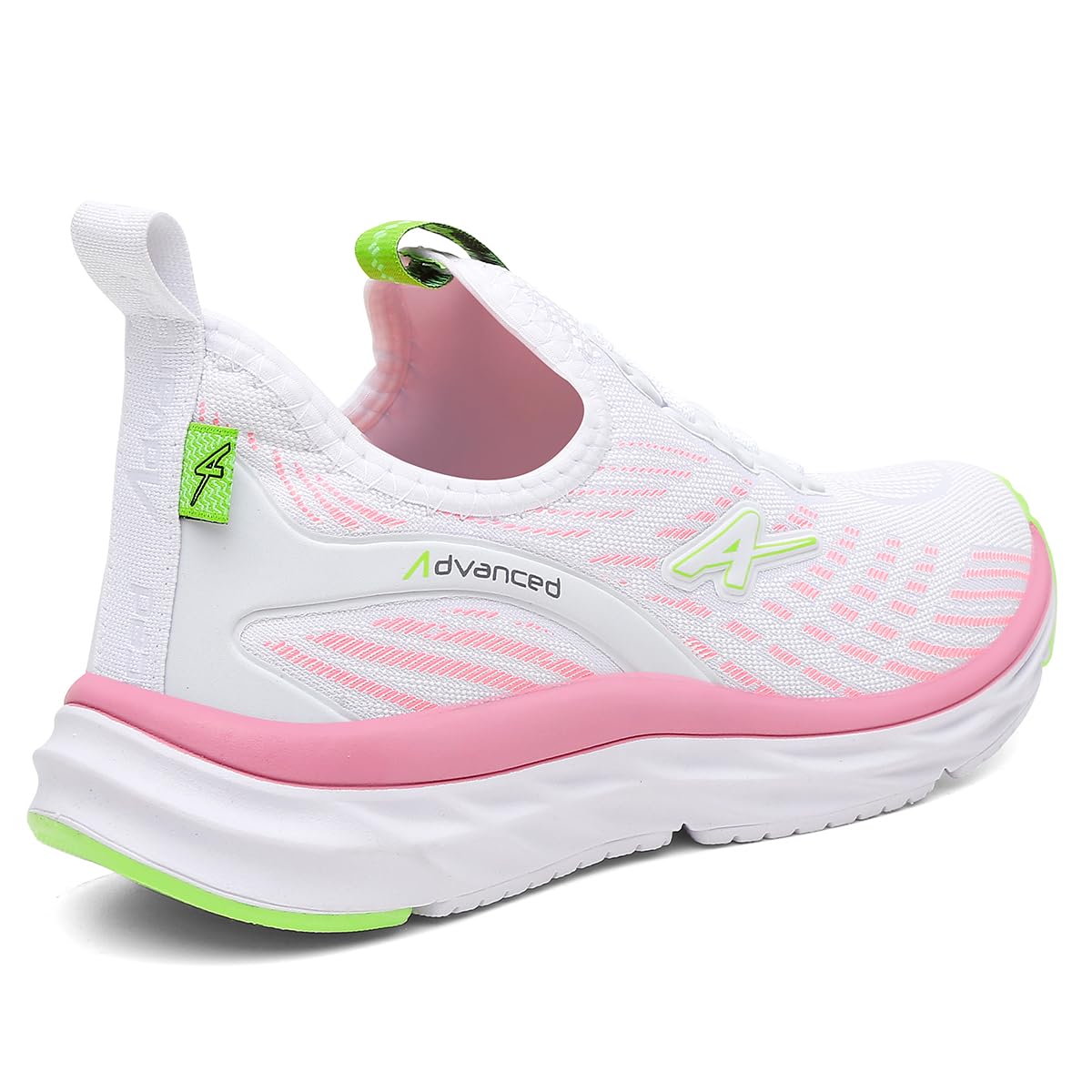 Tênis Feminino Corrida Advanced PRO Run Ultra Leve Caminhada Academia Cor:Branco-Rosa;Genero:Feminino;Tamanho:34