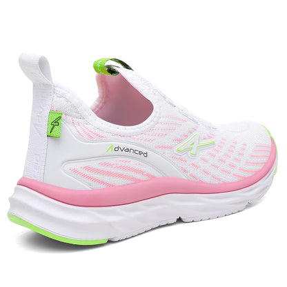 Tênis Feminino Corrida Advanced PRO Run Ultra Leve Caminhada Academia Cor:Branco-Rosa;Genero:Feminino;Tamanho:34