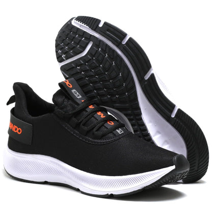 Tênis Masculino para Corrida, Caminhada e Academia, Preto/Branco (Preto/Laranja, BR, Adulto, Numérico, 40)