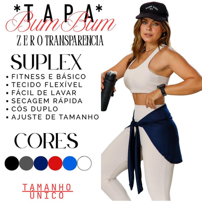 Saia Tampa Bumbum Esportiva Básica Suplex Dry Ultra-Leve Moda Feminina Fitness 3074A (BR, Alfa, Único, Regular, Regular, Marinho)