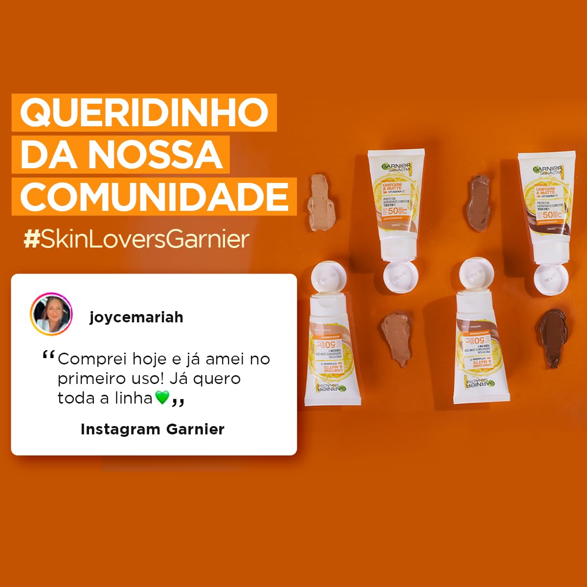 Garnier Skinactive Uniform & Matte Protetor Solar Hidratante Facial com Vitamina C, Efeito Matte Antioleosidade, Reduz e Previne Manchas, Tecnologia Camaleão, Cor Clara, 40g