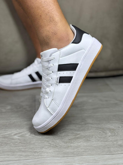 Tênis Masculino Sapatenis Casual Adulto e Juvenil Conforto Senseflex (Branco, BR, Adulto, Numérico, 36)