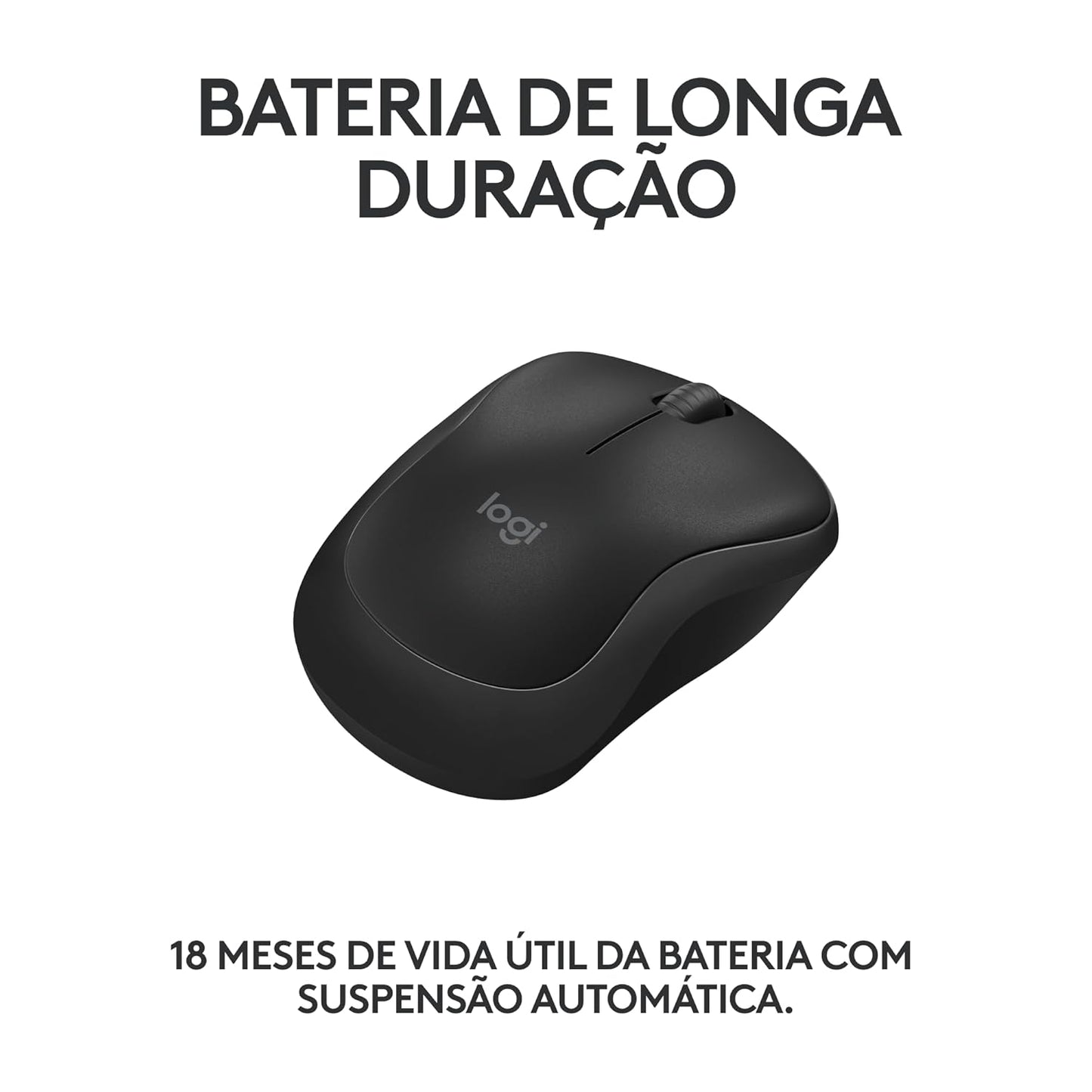 Mouse Sem Fio Logitech M240 com Conexão Bluetooth, Clique Silencioso, Design Ambidestro Compacto, Bateria de 18 Meses, Compatível com Windows, macOS, ChromeOS - Preto