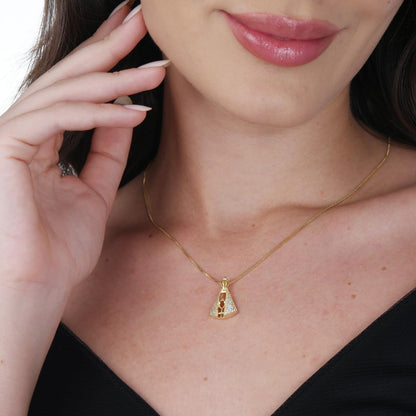 Colar Nossa Senhora Aparecida Banhado Ouro 18k