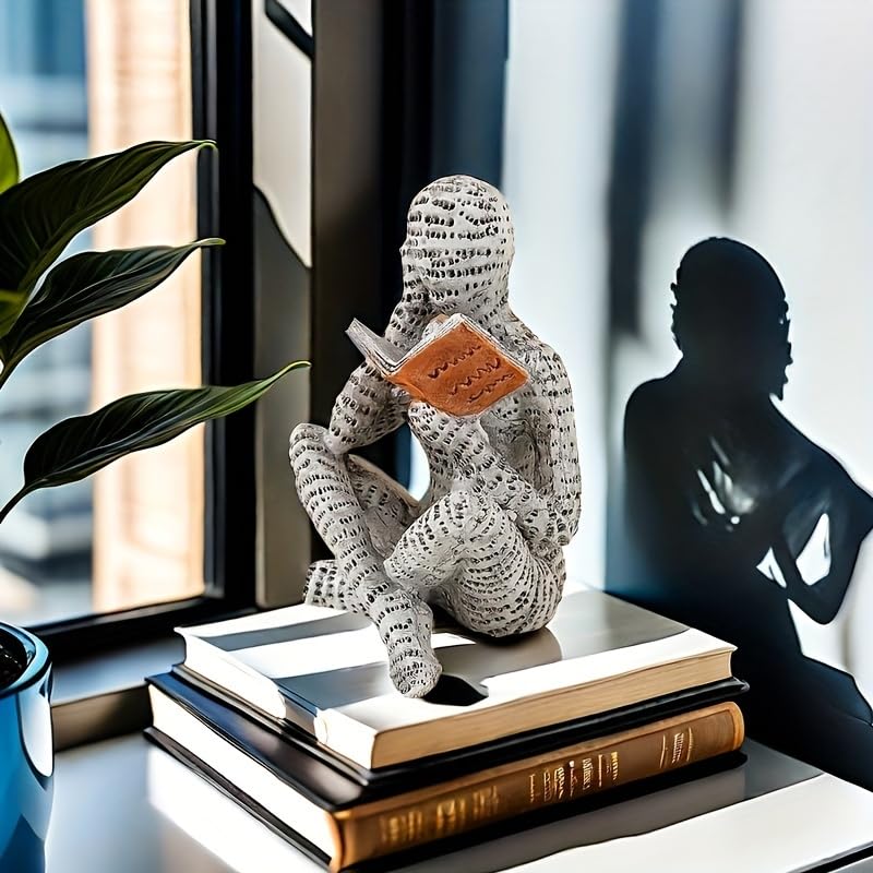 Figura de leitura abstrata moderna, decoração de casa exclusiva para quarto, mesa, escritório para amigos