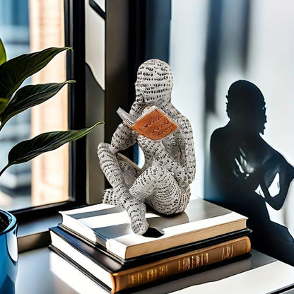 Figura de leitura abstrata moderna, decoração de casa exclusiva para quarto, mesa, escritório para amigos