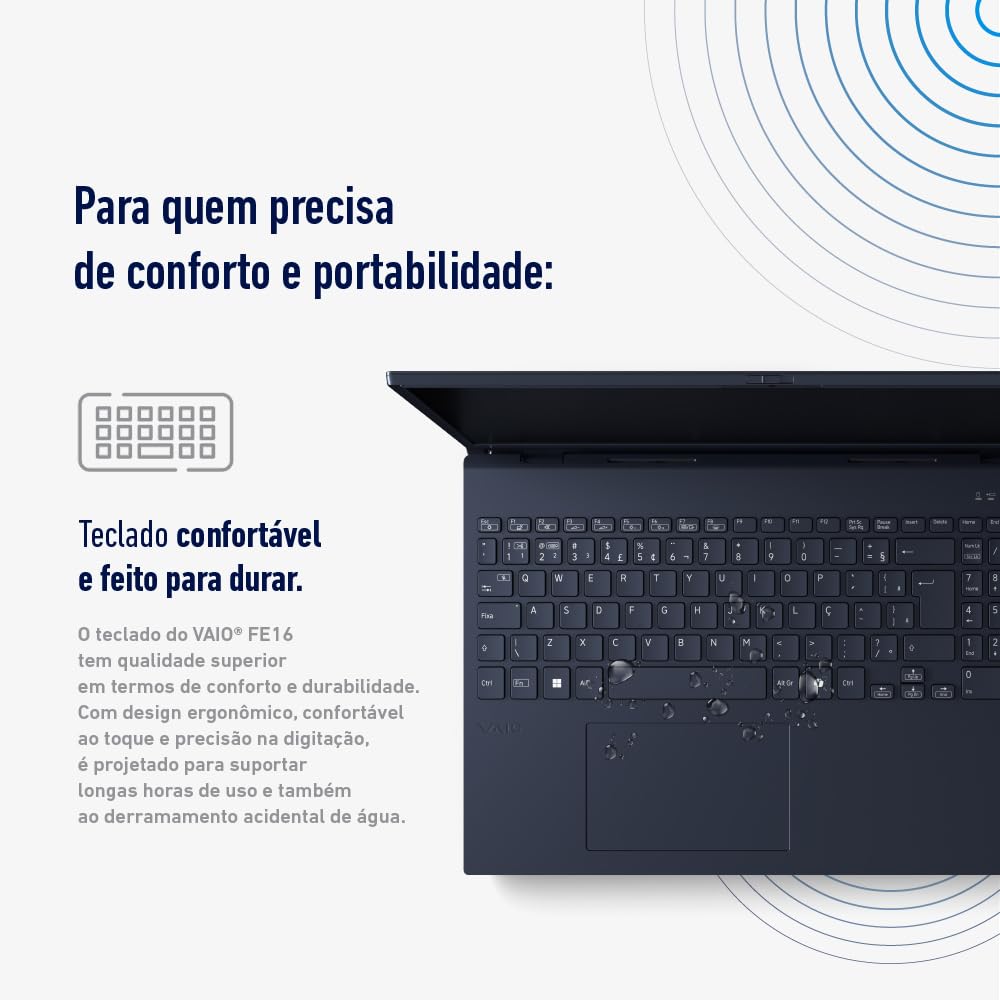 Notebook VAIO FE16 AMD® Ryzen 7-5825U Linux 32GB RAM 512GB SSD 16" IPS WUXGA Antirreflexo - Cinza Grafite