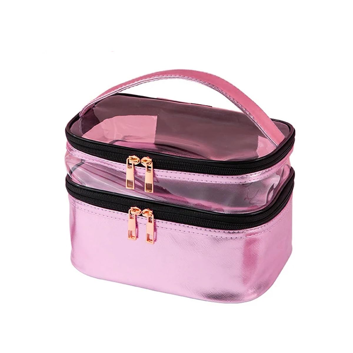 Necessaire Grande Viagem Divisória Maquiagem Make Cosméticos Bolsa Organizador Feminina Beleza Multiuso Frasqueira Bolsinha (Lilás)