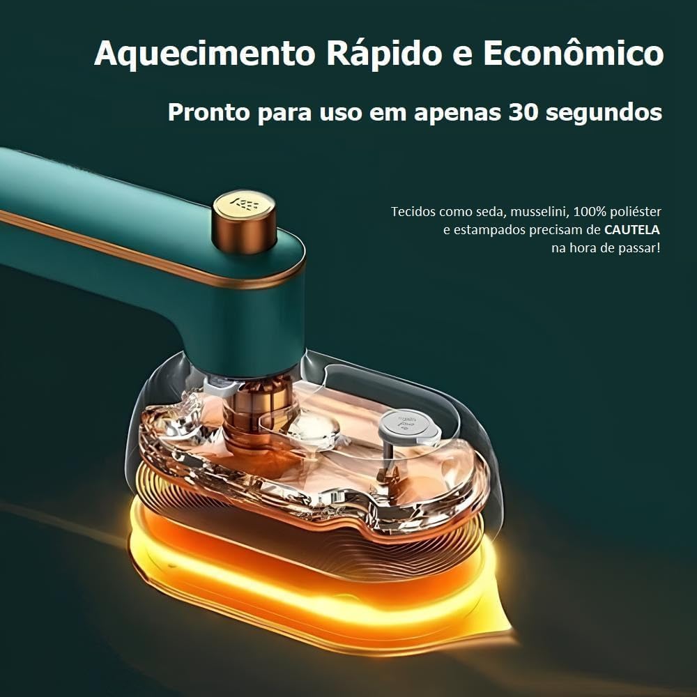 Mini Ferro de Passar Roupa a Vapor SmartPress Portátil e Compacto, Bivolt, Com Borrifador, Leve, Ideal para Viagens, Mala e Mochila – Vapor Seco e Úmido