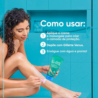 Gillette Venus Creme Protetor para Depilação com Óleo de Amêndoas, Depilação Corporal, 150mL