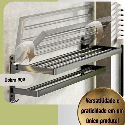 Toalheiro, Porta-Toalhas, Suporte Reforçado Dobrável 90° – Design Moderno e Versátil para Banheiro e Qualquer Ambiente da Casa