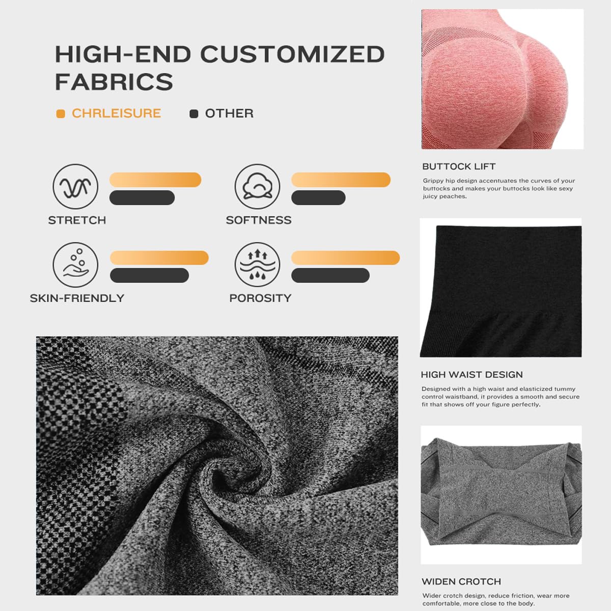 Roupas de ginástica para mulheres, roupas de ginástica, shorts apertados, shorts de treino femininos para corrida atlética e academia, Cinza, G