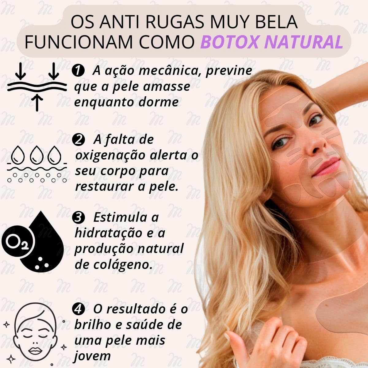 Kit Adesivo Anti Rugas em Silicone para Rosto, Colo e Pescoço, 18 Peças, Reutilizável e Lavável, Skin Care