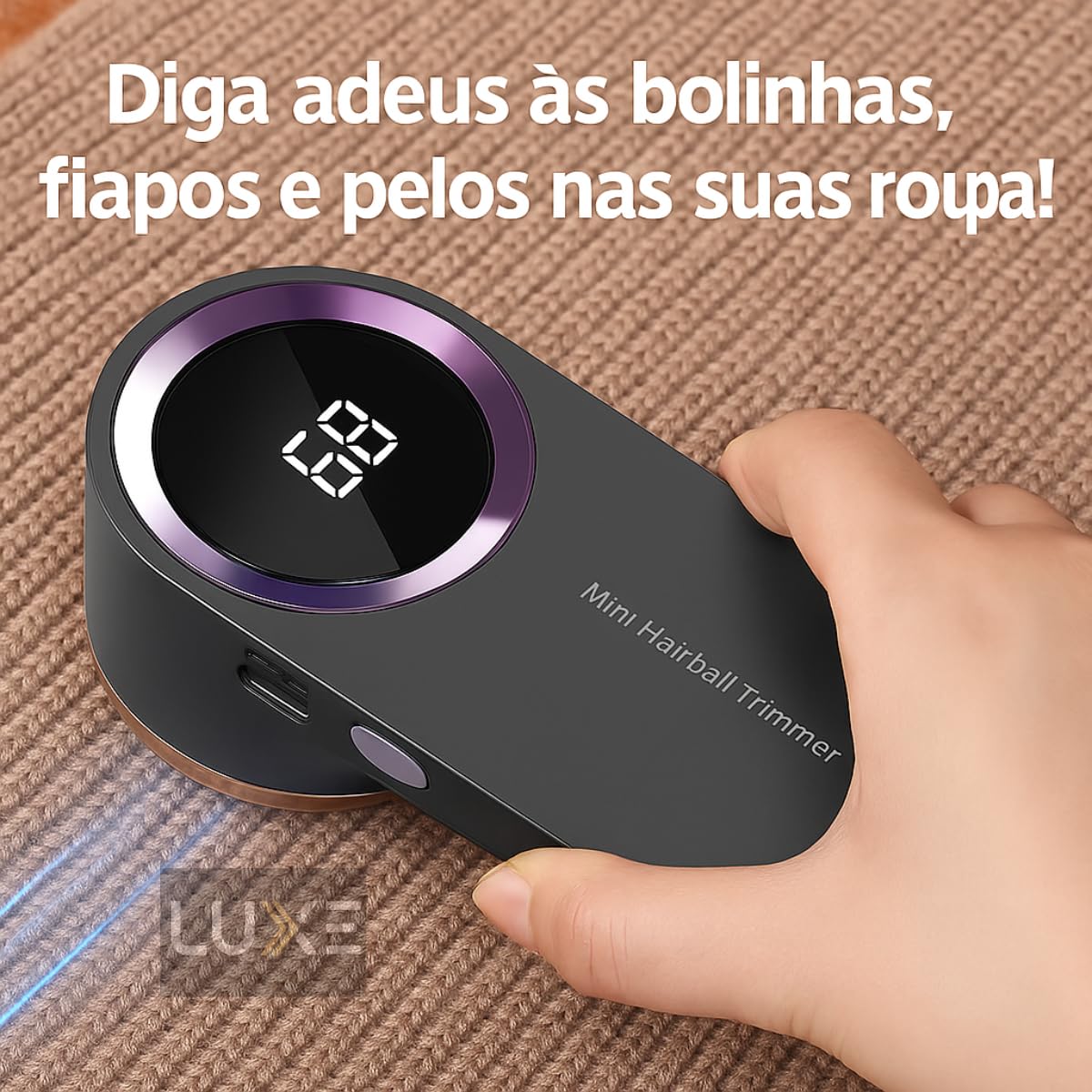 Papa Bolinhas de Roupa Elétrico Recarregável USB com Visor LED, Aparelho Removedor de Pelos e Fiapos Bolinhas de Roupas, Tecidos, Potente e Portátil