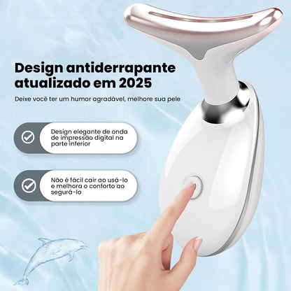 Massageador Facial 3 Modos Pescoço Tratamento Terapia Recarregável