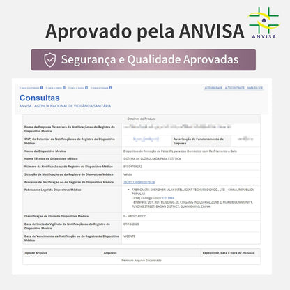 Depilador a Laser IPL MLAY T4 com Resfriamento, Aprovado pela ANVISA, Luz Pulsada para Uso Doméstico, Redução Visível de Pelos com Uso Contínuo, Unissex, para Rosto, Axilas e Corpo