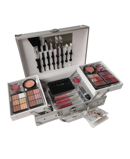 Maleta Prata com Kit de Maquiagem - Fenzza