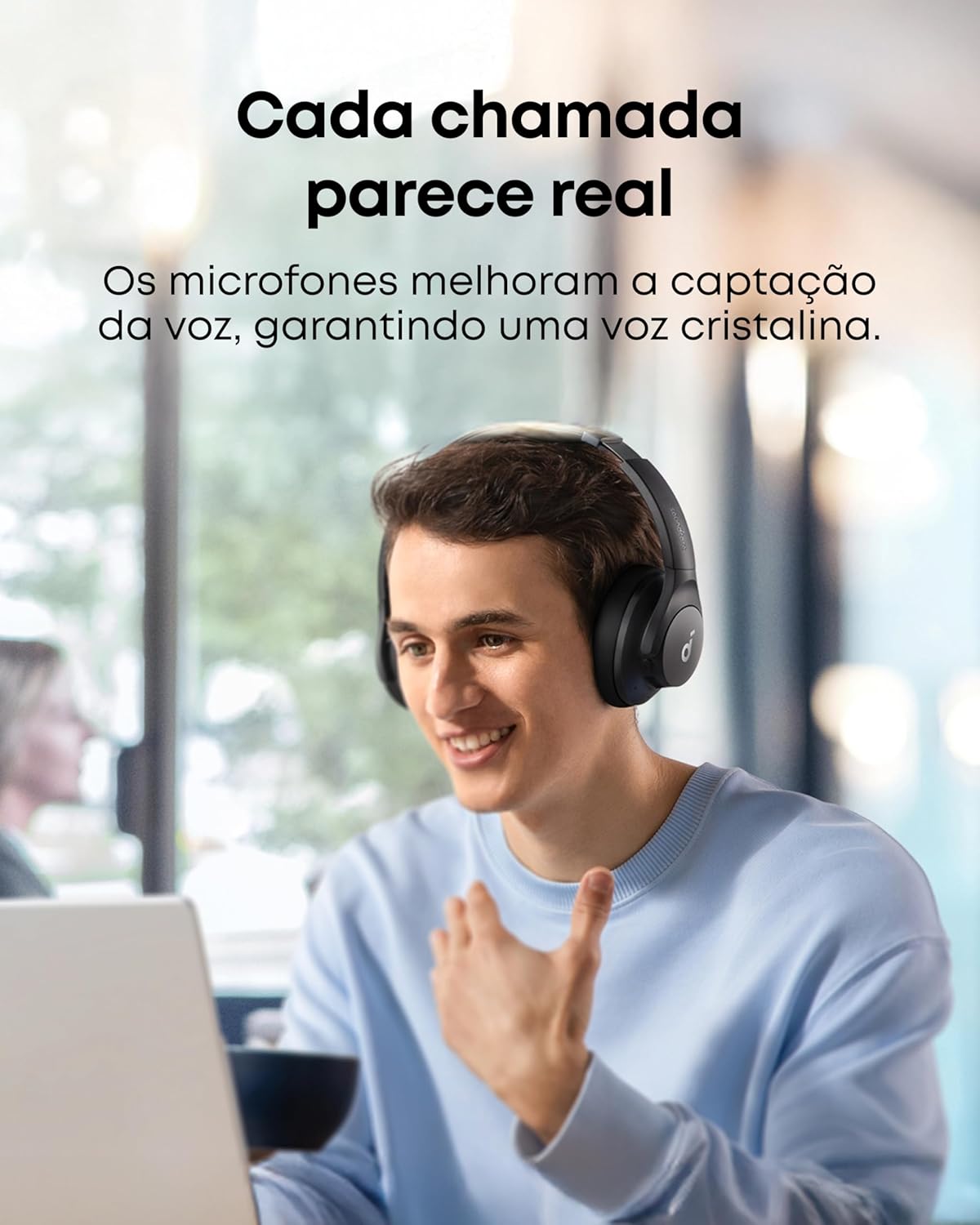 soundcore Q20i da Anker, Fone de Ouvido Bluetooth com Cancelamento de Ruído Híbrido Ativo, Headphone Sem Fio, 60h Bateria, Áudio Hi-Res, Graves Potentes, App Personalização, Modo Transparência, Preto