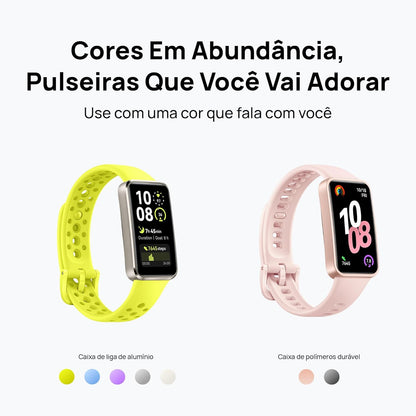 Smartwatch, HUAWEI Band 10, Corpo Elegante em Liga de Alumínio, Análise do Sono em Nível Profissional, Assistente de Bem-estar Emocional, Relógio Smartwatch Compatível com Android e iOS, Azul