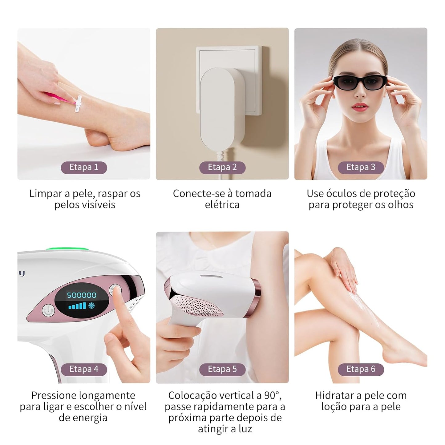 Depilador a Laser IPL MLAY T4 com Resfriamento, Aprovado pela ANVISA, Luz Pulsada para Uso Doméstico, Redução Visível de Pelos com Uso Contínuo, Unissex, para Rosto, Axilas e Corpo