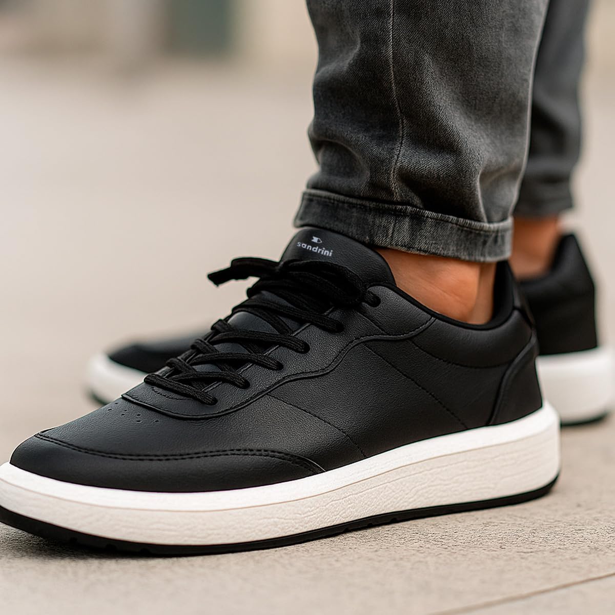 Tênis Masculino Sandrini Casual Confortável Sn-465 (Preto, BR, Adulto, Numérico, 41)