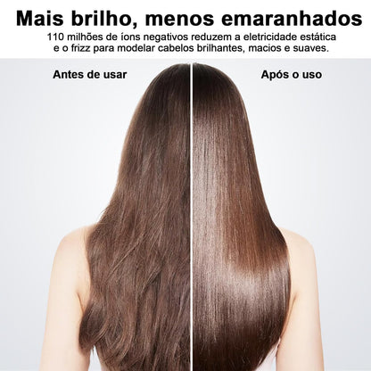 GOKOCO Secador de Cabelo 5 em 1 Conjunto, Escova Secadora 1400W Alta Velocidade 110000 Rpm, Kit Modelador Liso e Cacheado com Bocal Magnético 127Volt e 110Volt, Rosa