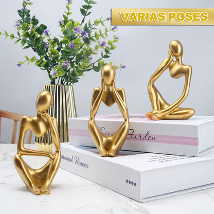 Esculturas de Arte Abstrata, Decoração Abstrata Moderna na Prateleira, Decoração de Casa Estátua de Pensador, Conjunto de 3 Esculturas de Pensador, Arte Abstrata Escultura Conjunto