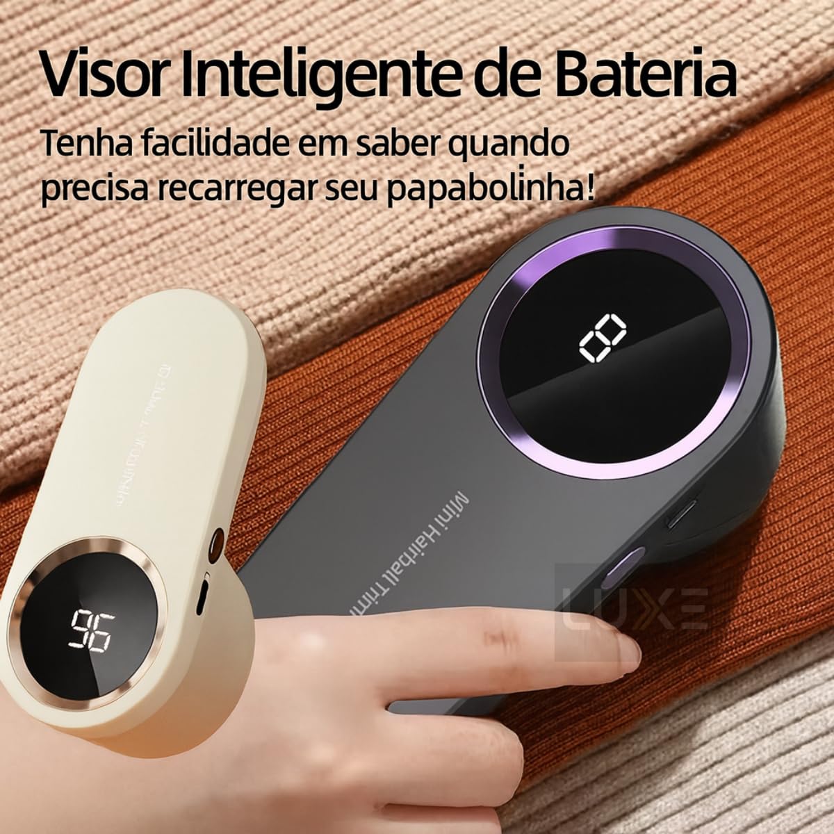 Papa Bolinhas de Roupa Elétrico Recarregável USB com Visor LED, Aparelho Removedor de Pelos e Fiapos Bolinhas de Roupas, Tecidos, Potente e Portátil