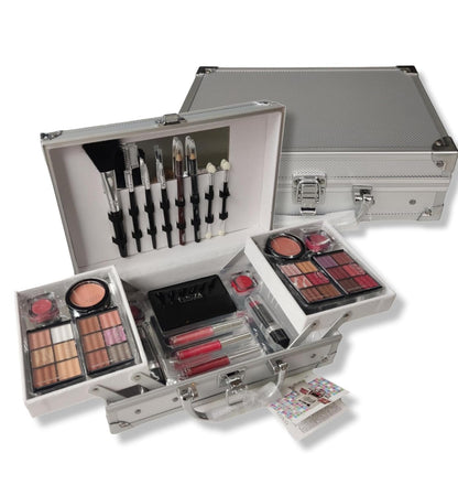 Maleta Prata com Kit de Maquiagem - Fenzza