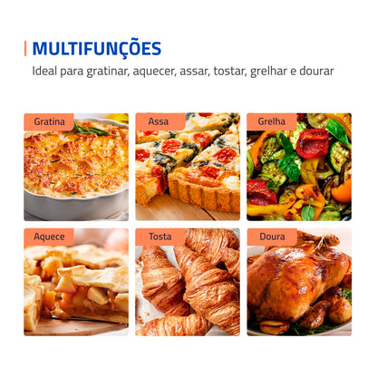 MONDIAL Forno Elétrico 52L Grand Family II, Preto/Inox, 1800W, 220V - FRN-52-B