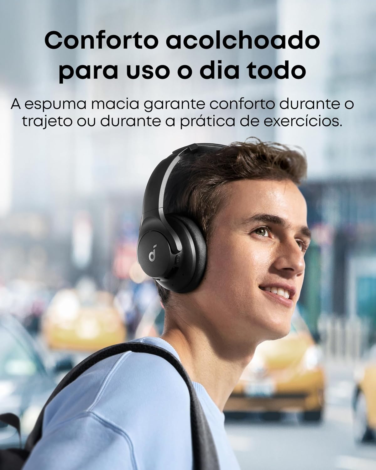 soundcore Q20i da Anker, Fone de Ouvido Bluetooth com Cancelamento de Ruído Híbrido Ativo, Headphone Sem Fio, 60h Bateria, Áudio Hi-Res, Graves Potentes, App Personalização, Modo Transparência, Preto