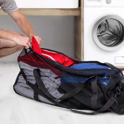 Champion Sports Bolsa de viagem de malha com zíper e alça de ombro ajustável - Bolsa de ginástica multiuso de 38 cm x 91 cm para equipamentos, equipamentos esportivos, lavanderia - Bolsa de viagem e