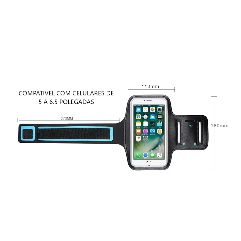 Braçadeira Suporte De Celular Capa De Braço Corrida Treino Caminhada Academia Bicicleta Bike