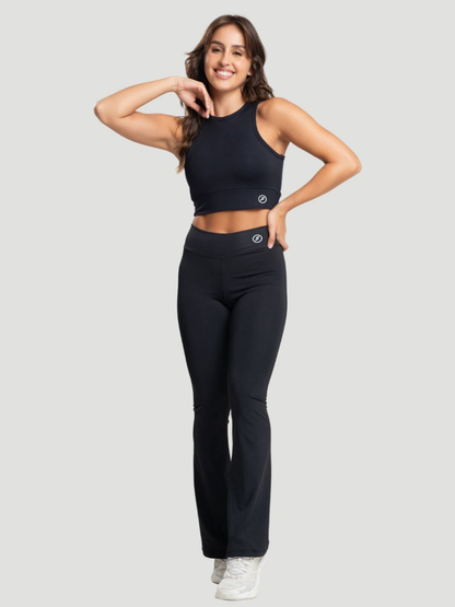 Conjunto para Academia Feminina – Calça Flare Bailarina e Top Regata Conforto e Sustentação