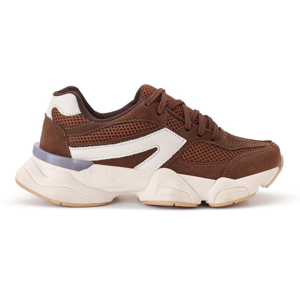 Tênis Feminino Esportivo Sneacker Chunky Academia Marrom Terra