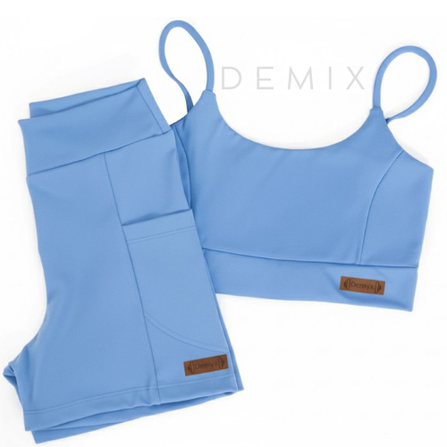Conjunto Academia Corrida Treino Poliamida Zero Transparência shorts e Top de Alça