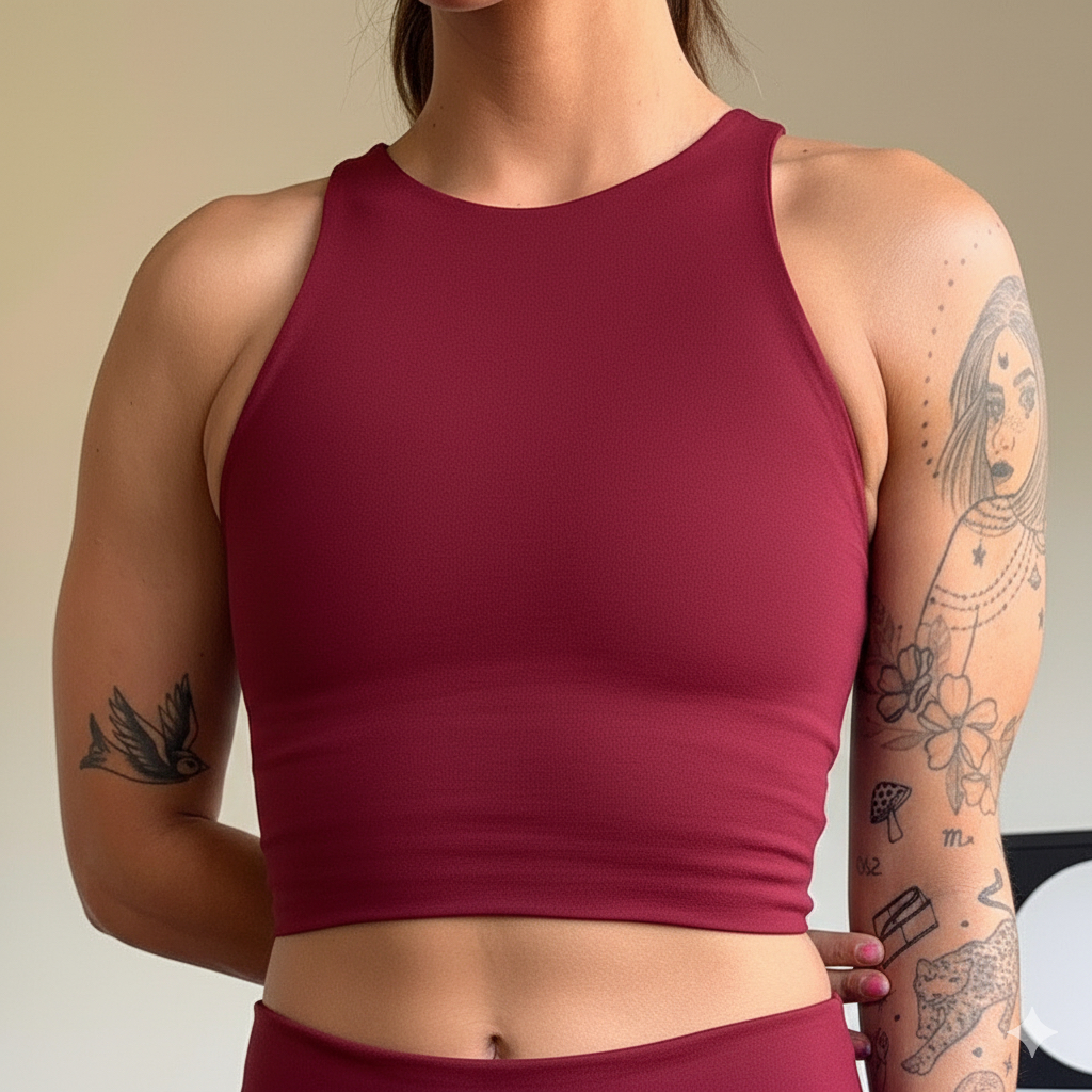 Top Fitness Feminino de Suplex com Alta Compressão
