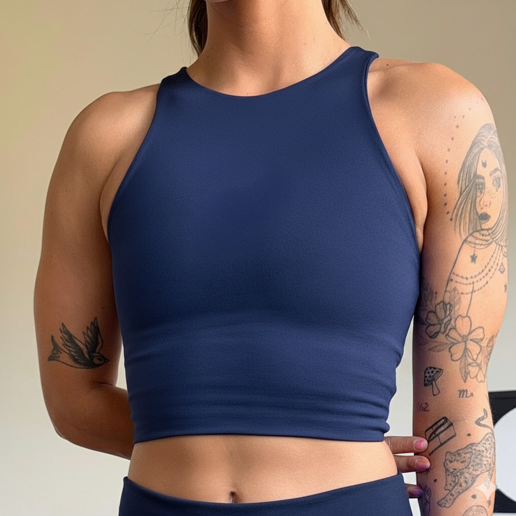 Top Fitness Feminino de Suplex com Alta Compressão