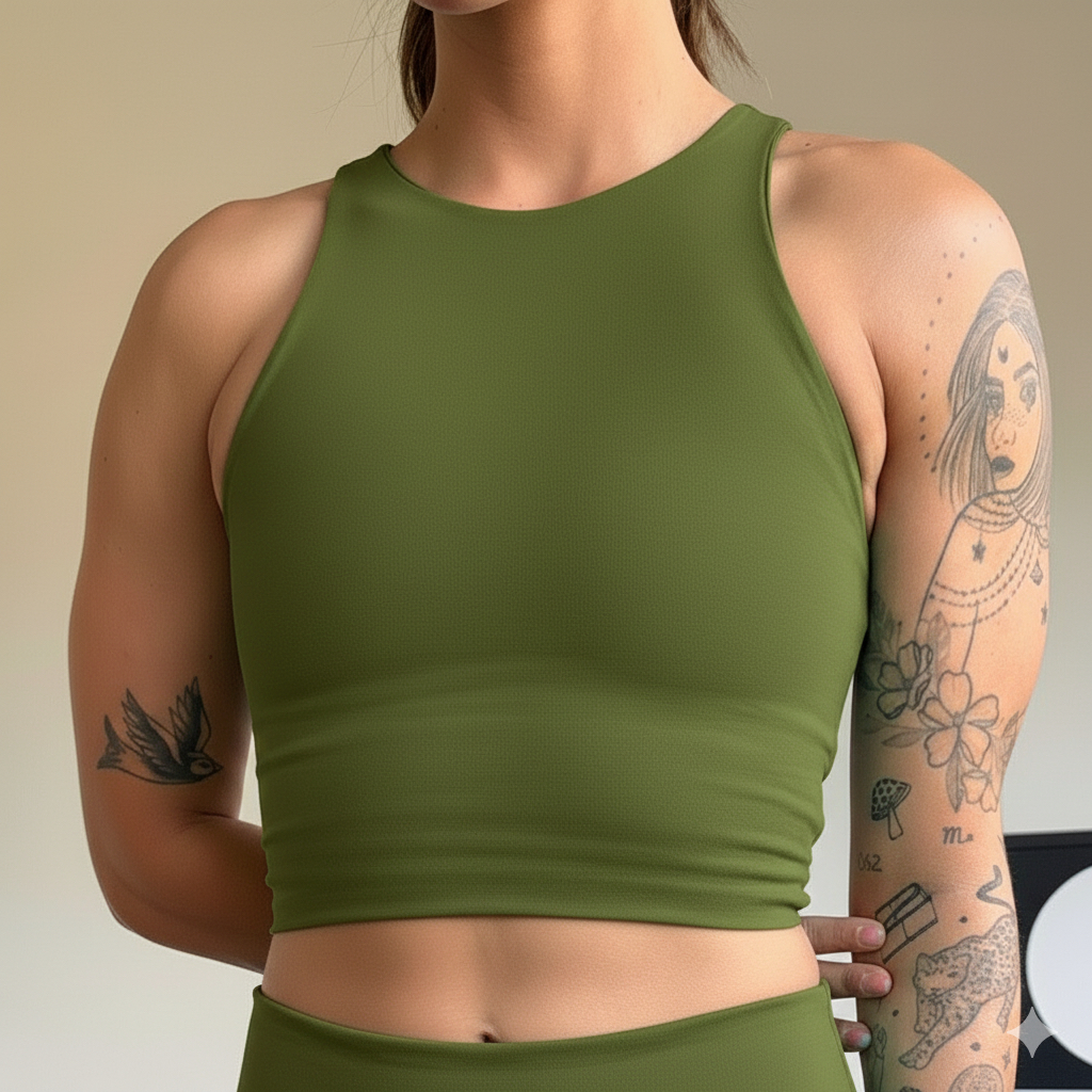 Top Fitness Feminino de Suplex com Alta Compressão