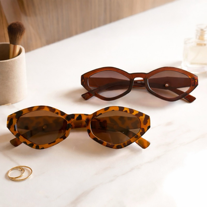 Óculos de Sol Feminino Poligonal Unissex UV400 Proteção Solar Várias Cores da Moda